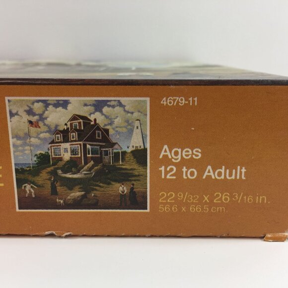 Charles Wysocki's Americana MB 1000 Piece Puzzle 4679-11 Lake House Lighthouse - Picture 7 of 9